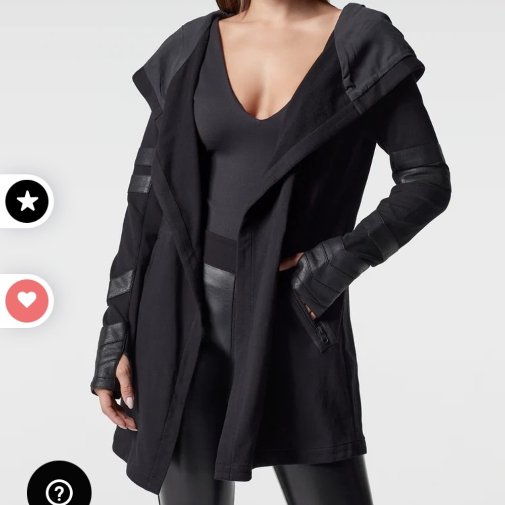 Blanc Noir Maitri Traveler Jacket Size Large Leather details cinched waist